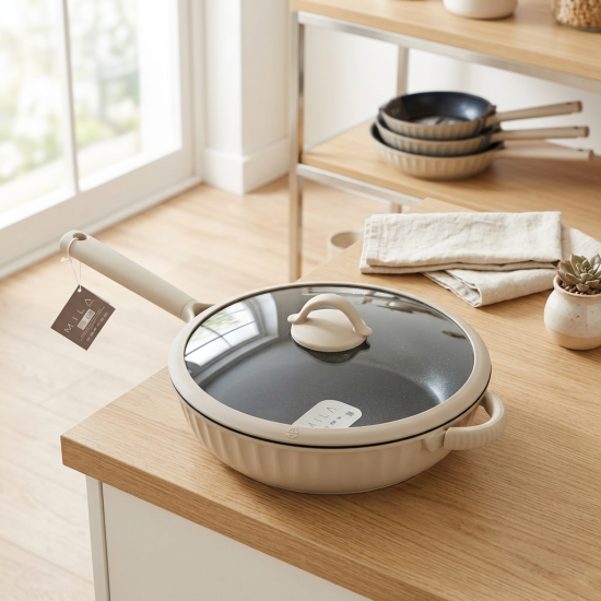 Deep Frying Pan With Glass Lid 28 cm